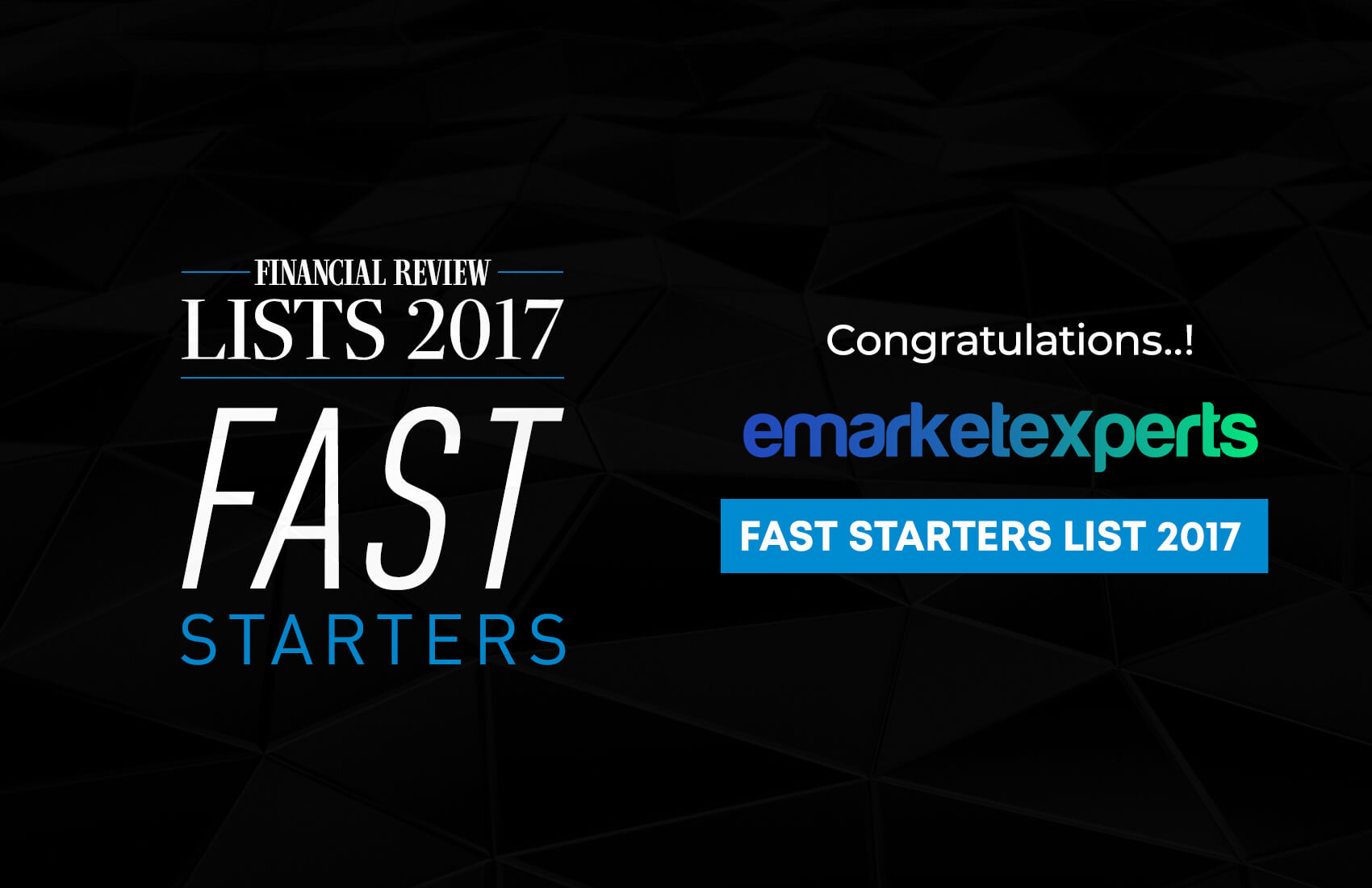 Fast Starters Award 2017
